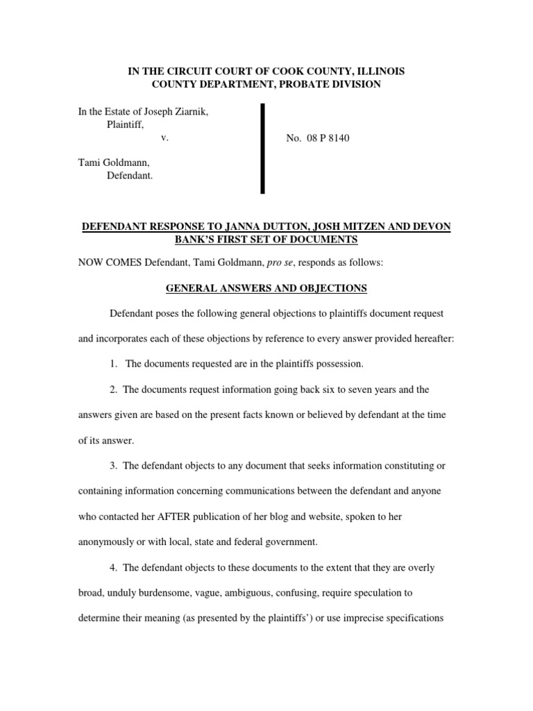Defendant's Document Request Answers | Download Free PDF | Discovery ...