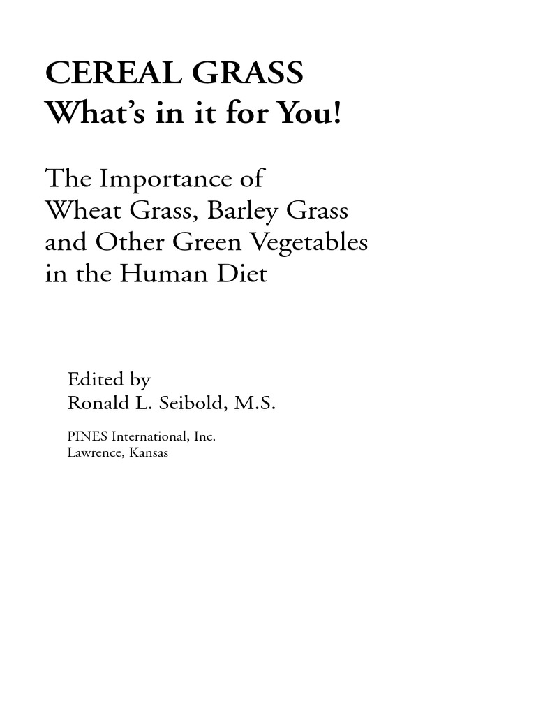 Cereal Grass PDF Cereals Plants