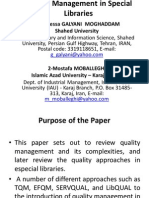 NORTHUMBRIA PRESENTATION Quality Management in Special Libraries