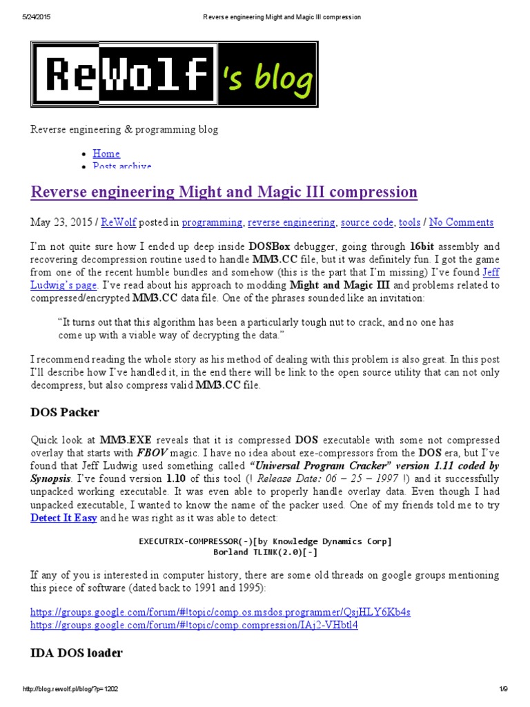 Reverse Engineering Might | PDF | Control Flow | Data Compression