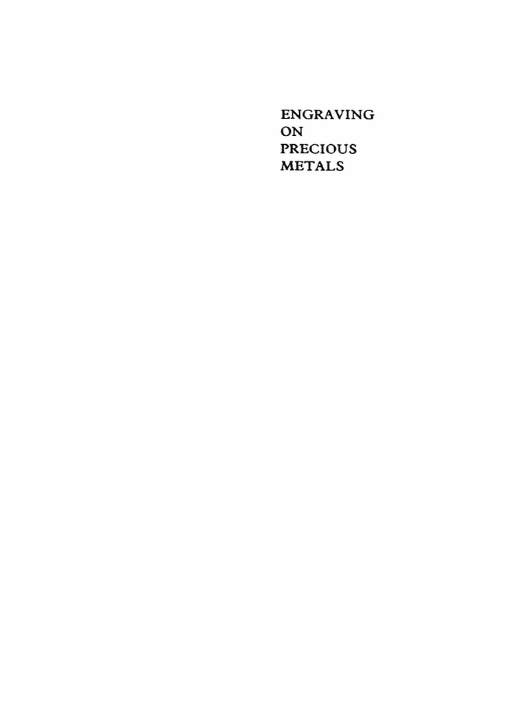 Engraving On Precious Metals PDF | PDF