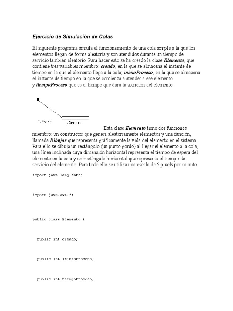 Simulación de Colas en Java | PDF | Cola (tipo de datos abstractos ...