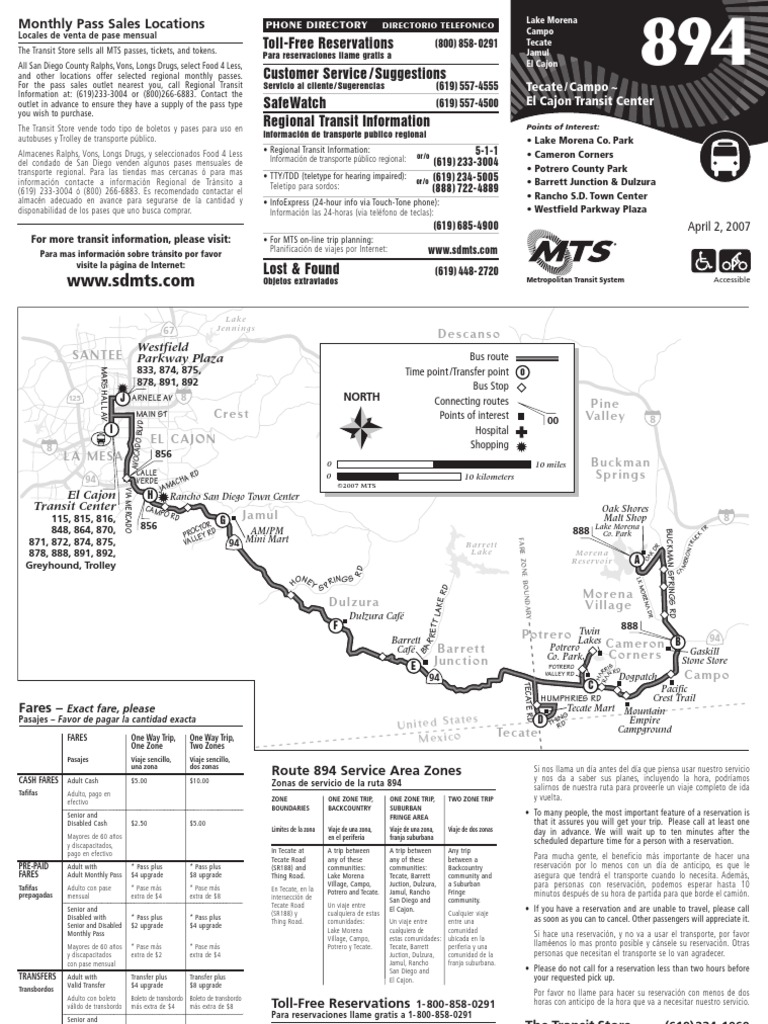 Mts 894 Schedule