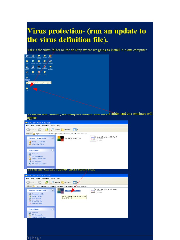 Virus Protection - (Run An Update To The Virus Definition File) | PDF ...