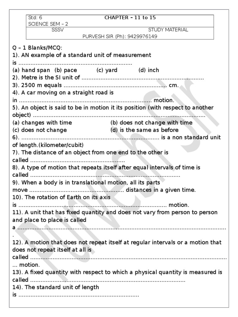 Science Study Material for Std 6 | PDF | Magnet | Electric Current