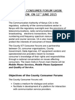 County Ict Consumer Forum Uasin Gishu Edition On 12TH June 2015