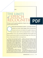 The Limitation of Speech Recognition