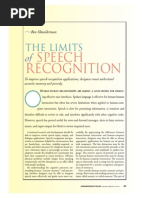 The Limitation of Speech Recognition