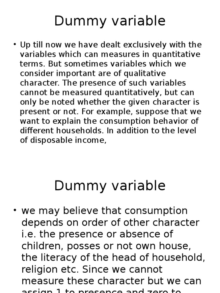 Dummy Variable | PDF | Dummy Variable (Statistics) | Regression Analysis