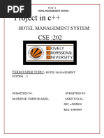 Project in C++ (Hotel Management System)