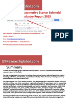 Global Automotive Starter Solenoid Industry Report 2015