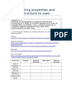 Relating Properties and Structure To Uses