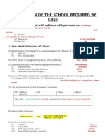 Information of The School Required by Cbse