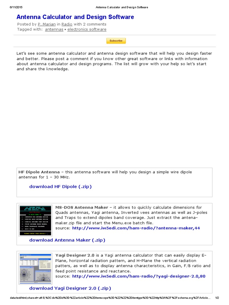 Antenna Design Software Overview | PDF | Antenna (Radio) | High Frequency