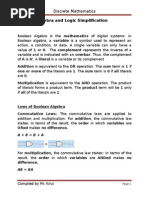 Boolean Algebra and Logic Simplification