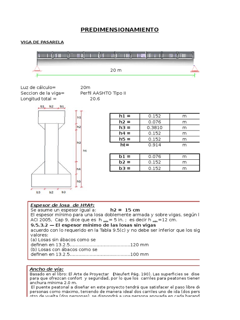 Dimensionamiento de Una Pasarela | PDF | Science | Ingeniería