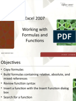 Excel 2007 Working With Formulas and Functions