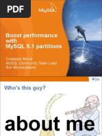 Boost Performance With Mysql 5.1 Partitions: Giuseppe Maxia Mysql Community Team Lead Sun Microsystems