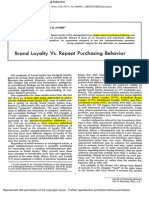 Brand Loyalty vs. Repeat Purchasing Behavior