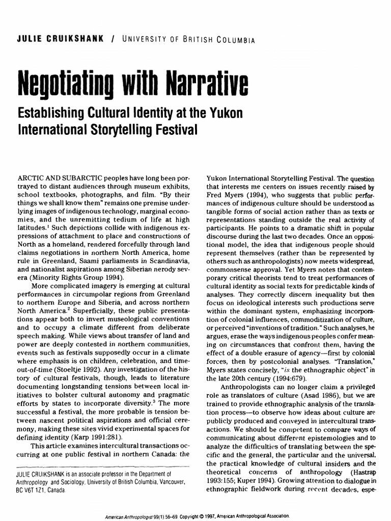 American Anthropologist Storytelling Anthropology