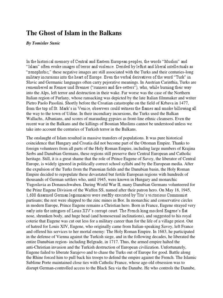 Tomislav Sunić - Ghost of Islam in The Balkans | PDF | Turkey | Ottoman ...