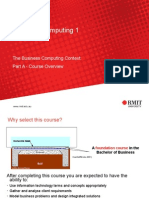 Business Computing 1: The Business Computing Context: Part A - Course Overview