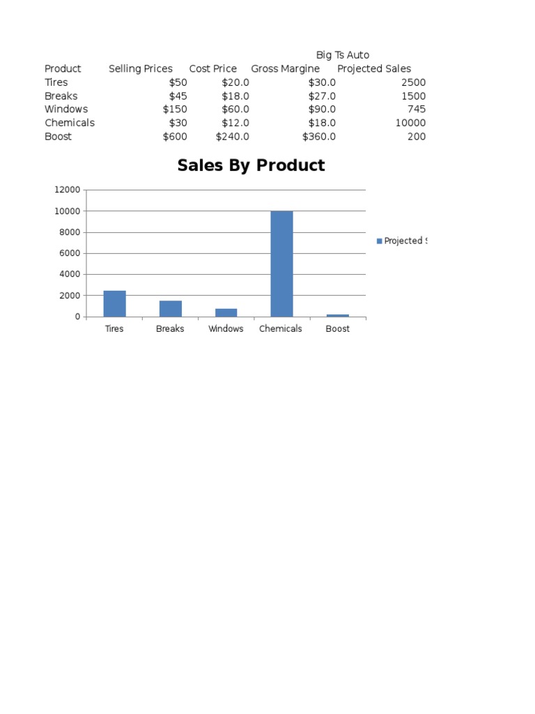 Big Ts Auto Product Sales Analysis | PDF | Business