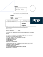 Evaluación de Lenguaje y Comunicación Cuentos de Terror