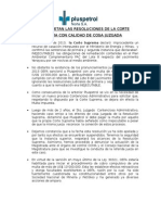 Postura de Pluspetrol Norte Frente A La Resolución Del Poder Judicial