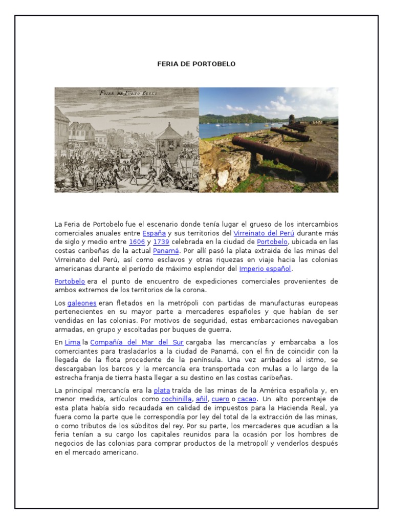 Feria de Portobelo Panamá Imperio español