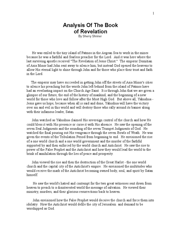 Analysis of The Book of Revelation PDF Antichrist Last Judgment