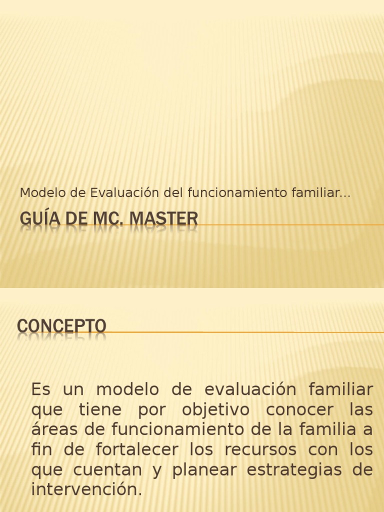 Modelo McMaster de Funcionamiento Familiar | PDF | Las emociones ...