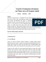 Analisis Transfer Pendapatan (Remitan) Migran Dari Pulau Jawa Di Propinsi Jambi