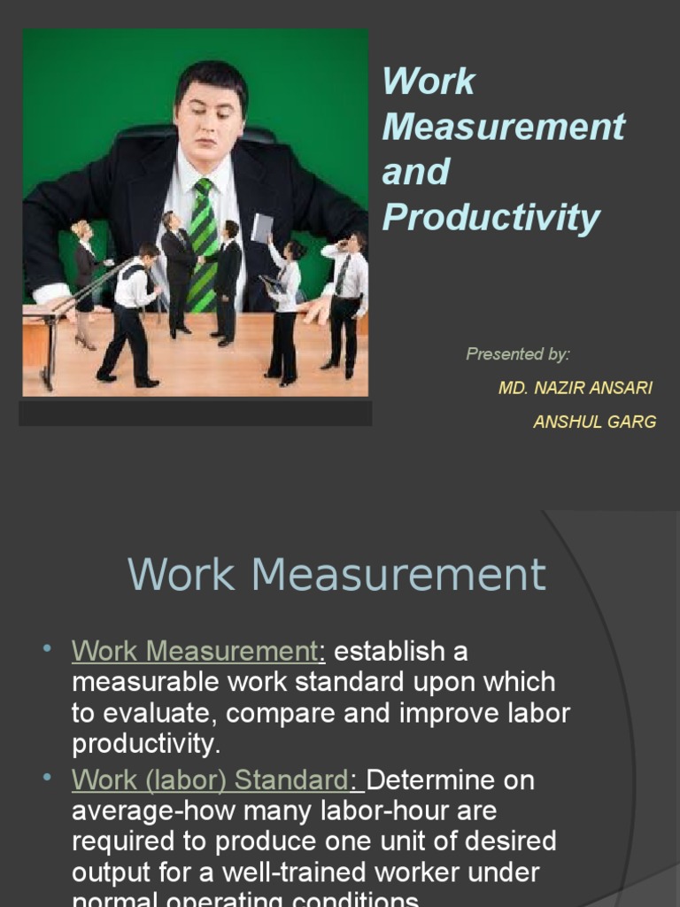 Work Measurement and Productivity Standards | PDF | Sampling ...