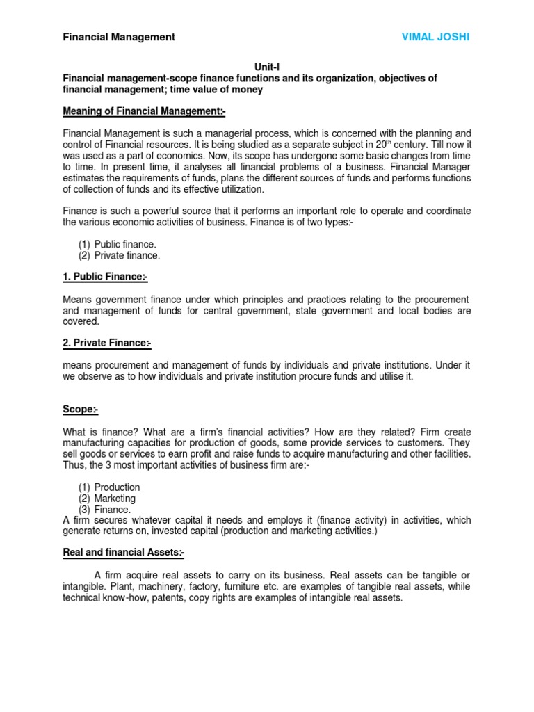 Financial Management Overview and Functions | PDF | Net Present Value ...