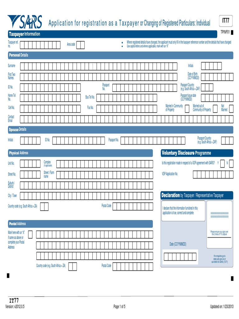 Tax Registration Form Guide | PDF | Identity Document | Taxes