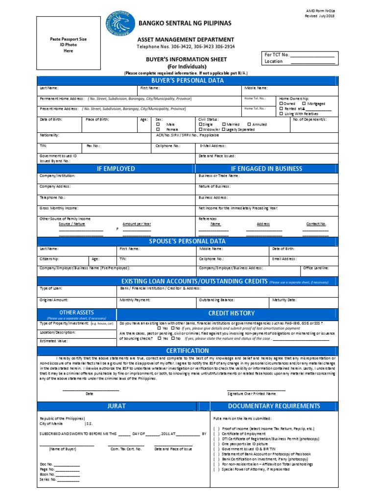 BSPInformation Sheet PDF Securitization Government Information