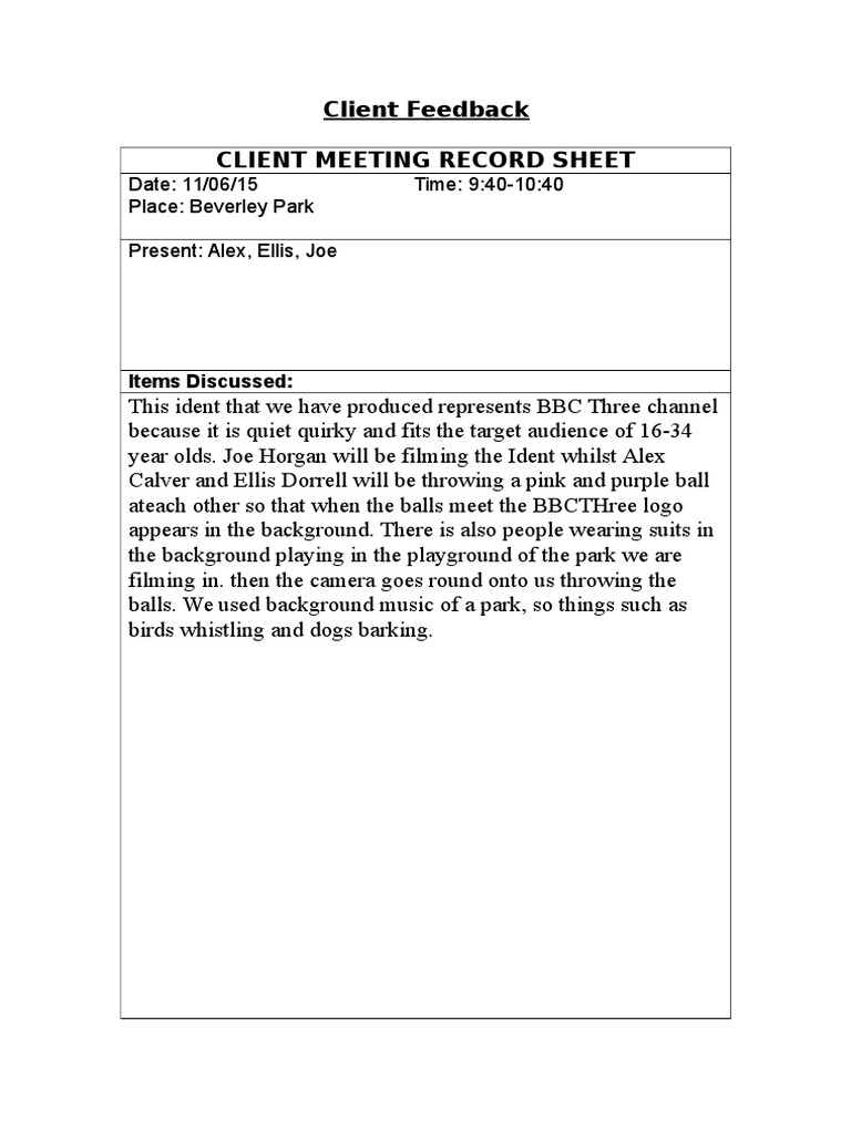 Client Feedback | PDF
