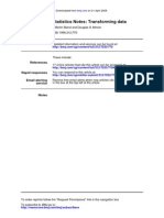 Statistics Notes: Transforming Data: References