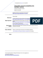 Survival Probabilities - Kaplan Meier Method