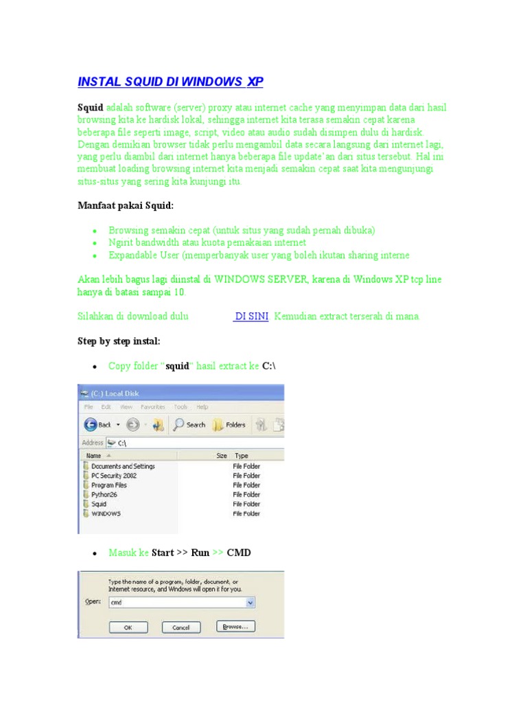 Instalasi Squid Proxy di Windows XP | PDF | Griya & Taman | Komputer