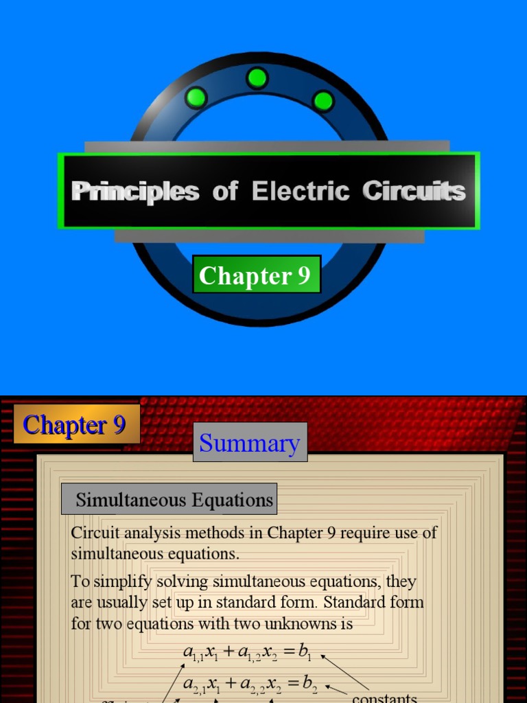 Chapter 9 Circuit Analysis | PDF | Equations | Force