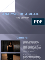 Analysis of Abigail: Holly Backman