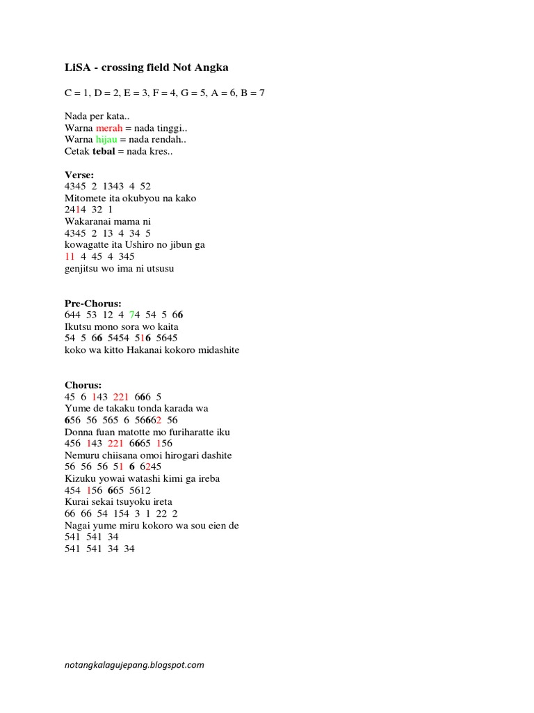 Lisa Crossing Field Not Angka