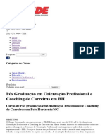 Pós Graduação em Orientação Profissional e Coaching de Carreiras em BH - CESDE - Centro de Estudos e Desenvolvimento Educacional