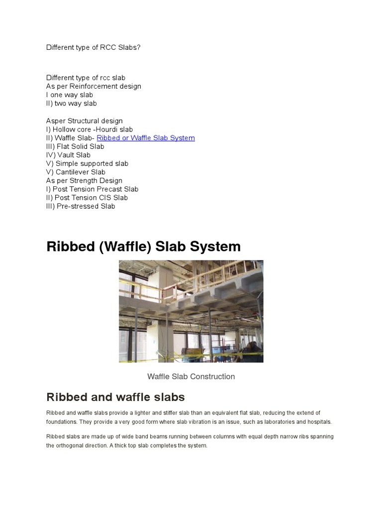 Different Type of RCC Slabs | PDF | Building Materials | Economic Sectors