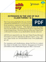 Extension in The Use of Old Claim Forms 1 & 3: Alexander A. Padilla