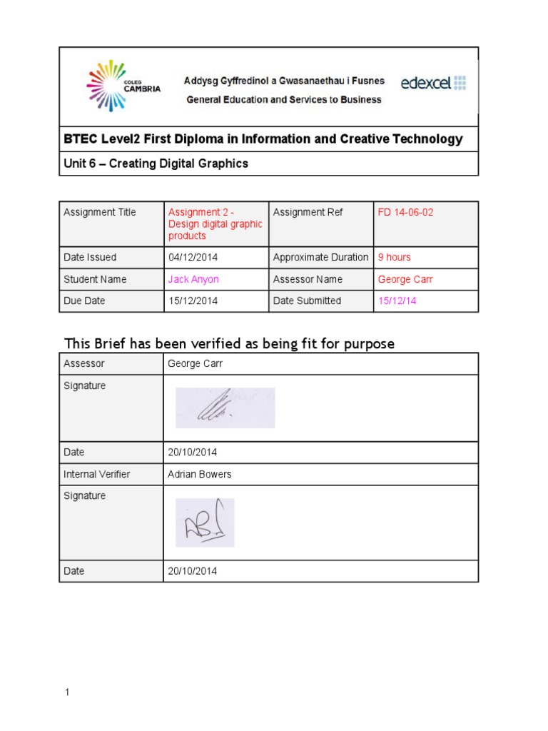 Unit6 Creatingdigitalgraphics Assignment2 Jackanyon | PDF | Logos ...