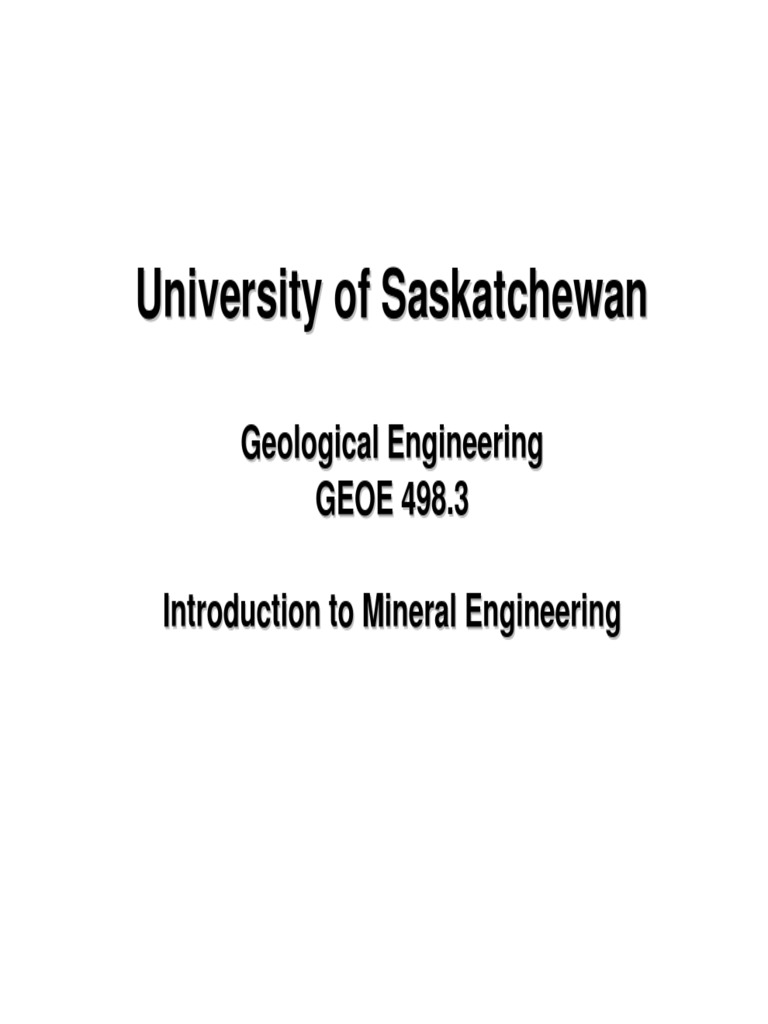 U of S GEOE498.3 Fall 2010 Lecture 2 | PDF