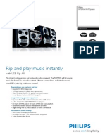 Philips MP3 Mini Hi-Fi System FWM583 - USB Rip All, MAX Sound, 3-Disc Changer